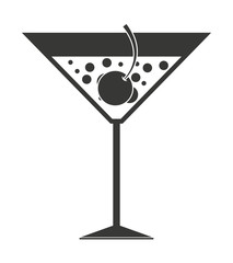 cocktail with  cherry  isolated icon design