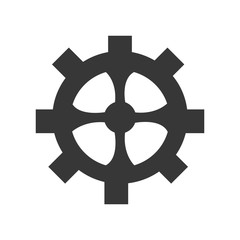 Gear, cog or wheel isolated icon in white and gray icon.