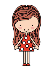 girl  character  isolated icon design