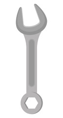 Gray construction tool front view over isolated background, vector illustration 