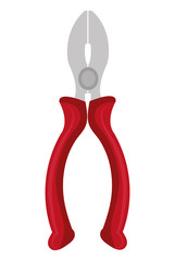Plier construction or carpentry tool, vector illustration colorful icon.