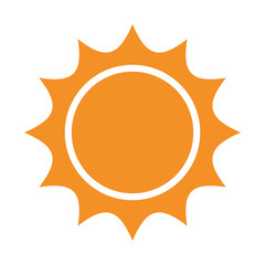 yellow abstract sun icon over isolated background, vector illustration 