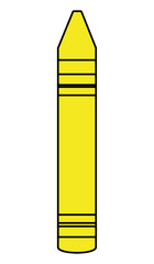 black and yellow school crayon front view over isolated background, vector illustration 