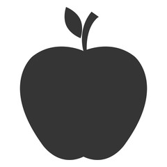 black apple fruit front view over isolated background, vector illustration 