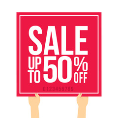 sale up to 50% off. Vector illustration