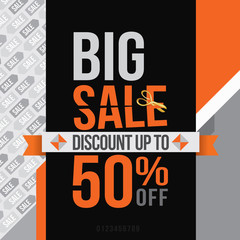 Big sale up to 50% off. Vector illustration