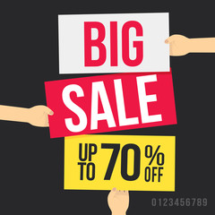 Big sale up to 70% off. Vector illustration