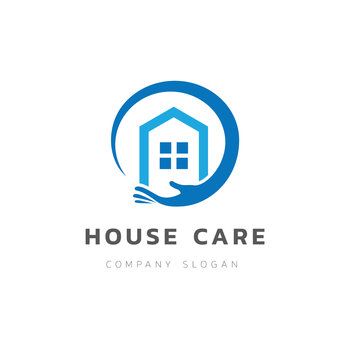House care logo. love home symbol