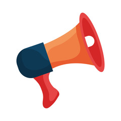 Orange bullhorn or megaphone colorful icon design, vector illustration.