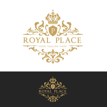 Luxury logo,boutique identity,real estate,property,royalty logo,hotel logo,crest logo,Victorian style logo,Vector Logo Template.