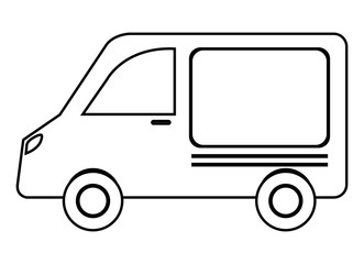 Van vehicle icon isolated on white background, vector illustration.