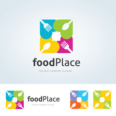 Food and Restaurant logo,Love food symbol