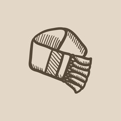 Scarf sketch icon.