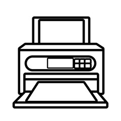 Printer technology device isolated on white background, vector illustration.