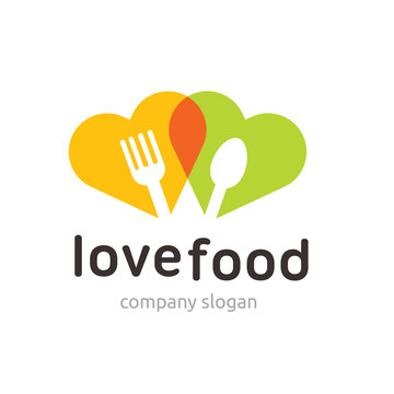 Food and Restaurant logo,Love food symbol