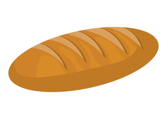 Fresh bread isolated icon on white background, vector illustration.