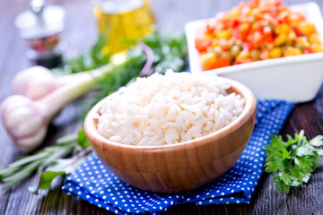 boiled rice with vegetables