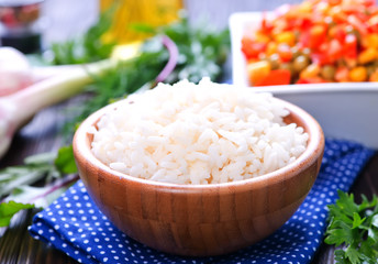 boiled rice with vegetables