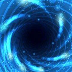 Tunnel lights or vortex glow blue vector illustration