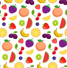 Fruits and berries background.