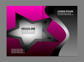 Colorful Bi-Fold Brochure Design. Corporate Leaflet, Cover Template
