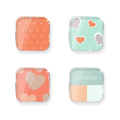 Vector banner with a glass surface. Eps