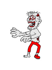old man zombie run cool disgusting horror monster halloween comic cartoon
