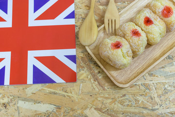 Bakery on plywood background