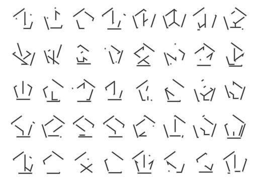 Futuristic unreadable alphabet. Alien font. Vector.