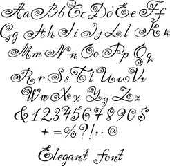 Elegant handmade alphabet