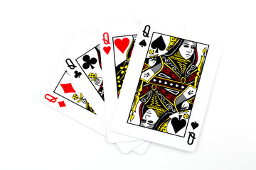 Playing cards - isolated on white background