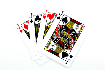 Playing cards - isolated on white background