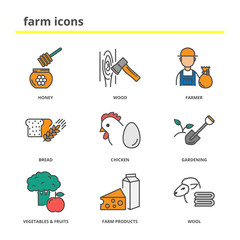 Farm vector icons set