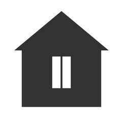 Home icon. House flat logo with pause symbol.