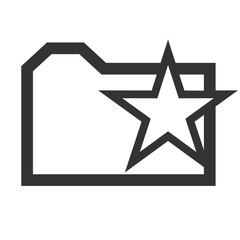 Favorite folder icon. Folder logo with a star isolated on a white background. Vector illustration.