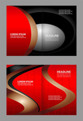Fototapeta premium Vector Abstract template brochure design with red and black 