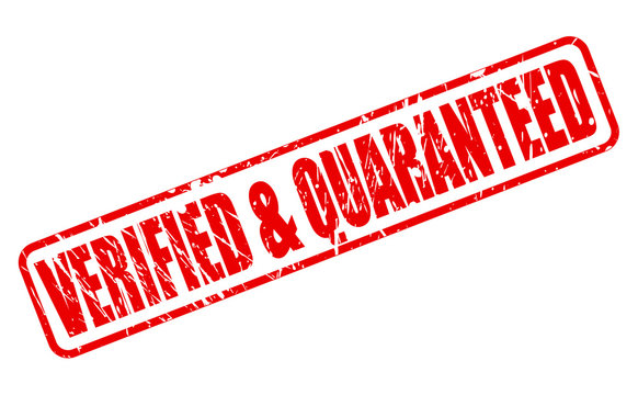 VERIFIED AND QUARANTEED RED STAMP TEXT