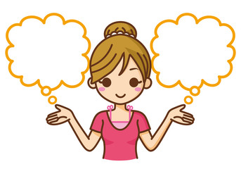 女性　選択　吹き出し
