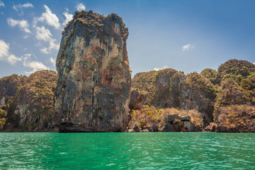 rock mountain on the andaman sea at Krabi, Thailand.