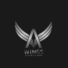 Wings A letter logo