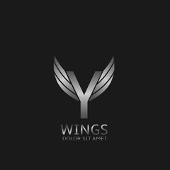 Wings Y letter logo