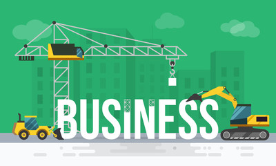 Modern vector illustration word concept for business.Business concept web banner.