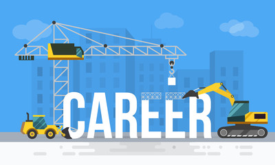 Modern vector illustration word concept for career.Business concept web banner.