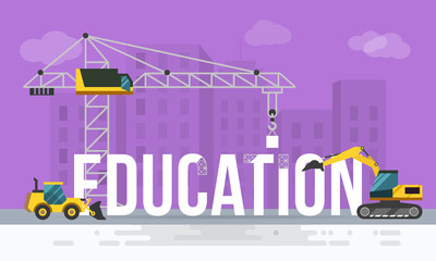 Modern vector illustration word concept for education.Business concept web banner.