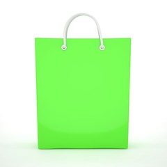 Paper Shopping Bag isolated on white background. 3d rendering.