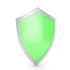 shield icon on white. 3d rendering.