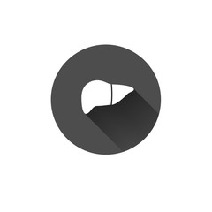 Flat long shadow human liver icon
