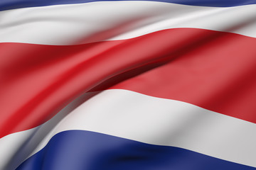 Republic of Costa Rica flag waving