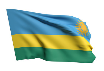 Republic of Rwanda flag waving