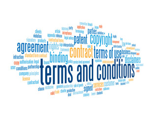 Fototapeta premium TERMS AND CONDITIONS Vector Tag Cloud